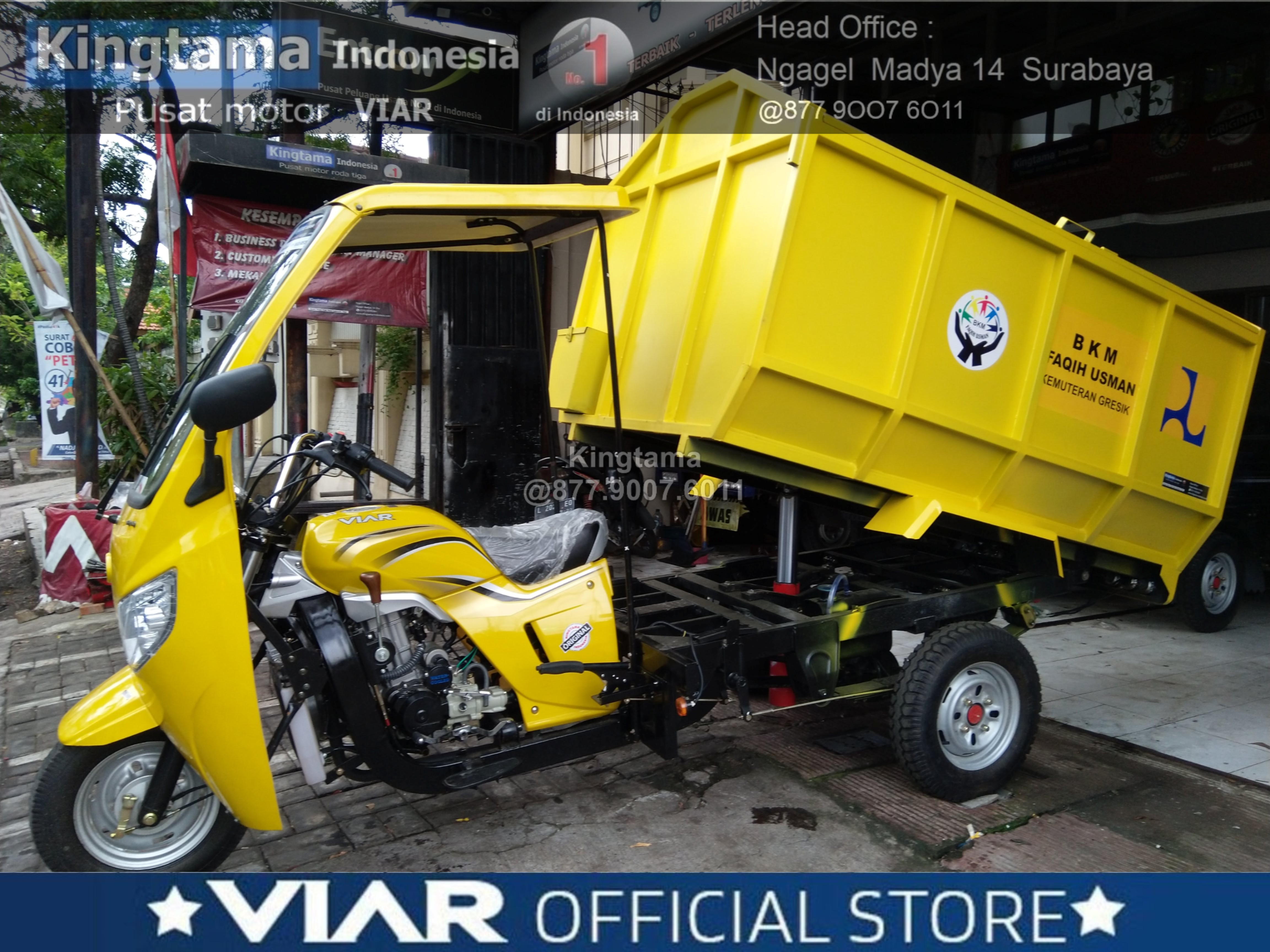 Motor roda tiga viar modif bak sampah tertutup+hidrolik matic dan canopy/kabin